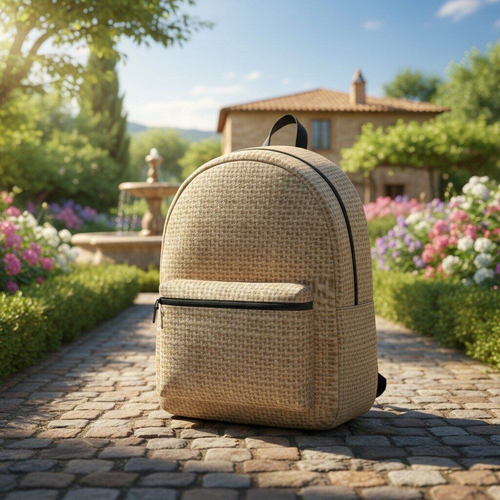 Tuscan natural jute travel backpack