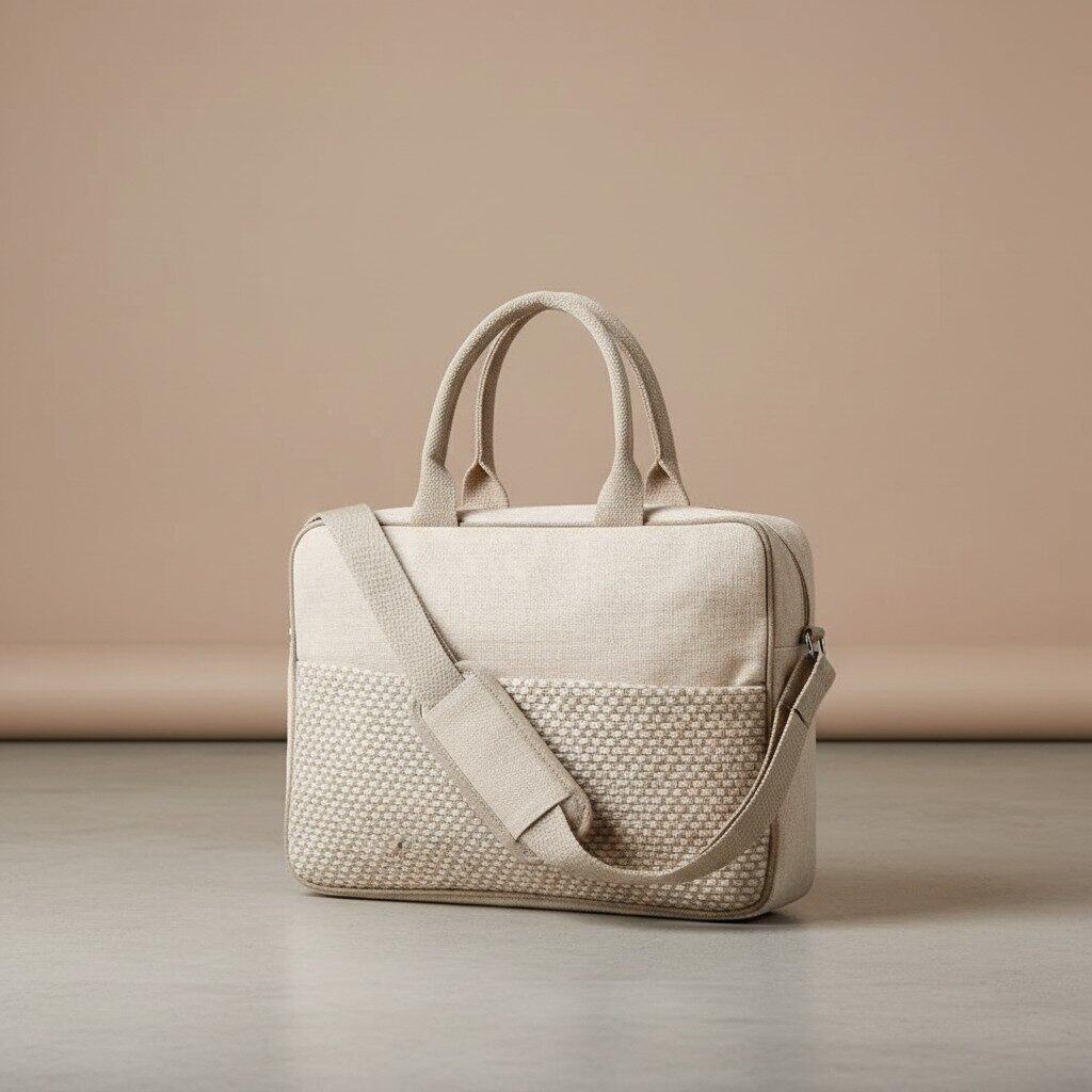 Premium woven-base jute briefcase